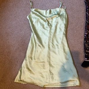 Hollister green satin mini dress